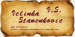 Velinka Stamenković vizit kartica